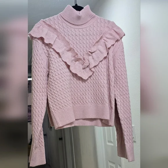 Sugar Thrillz Light Pink Ruffle Sweater - Picture 1 of 5